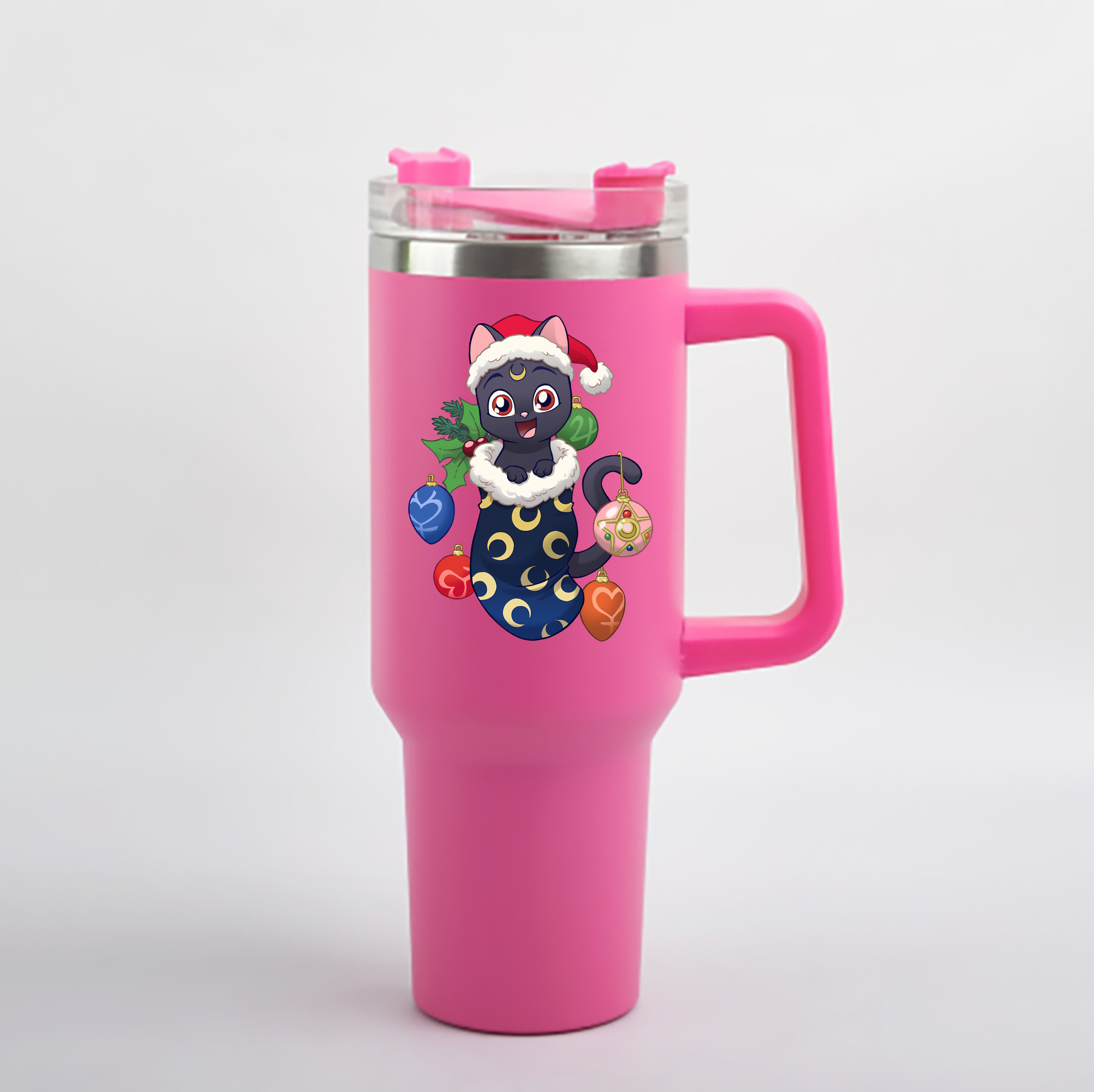 （画像用） 美少女戦士セーラームーン Sailor Moon 1200mL車用タンブラー - クリスタルステッカー（プラスチックストロー付き）